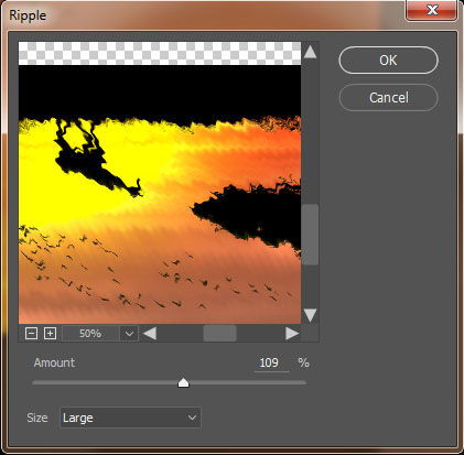 African sunset with Photoshop
