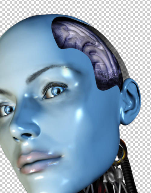 Create a cyborg with photoshop - Step :texutre to cyborgs brain cbs19 Create a Cyborg With Photoshop